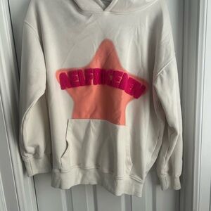 Aelfric Eden Cream Hoodie with Pink and Orange Star